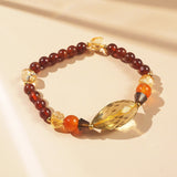 Lemon Quartz, Smoky Quartz, Carnelian, Citrine and Hessonite Garnet - GAEA