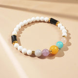 Yellow Jadeite, Amazonite, Amethyst, Morganite, Jade, Black Onyx and White Agate - GAEA