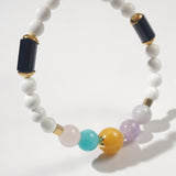 Yellow Jadeite, Amazonite, Amethyst, Morganite, Jade, Black Onyx and White Agate - GAEA