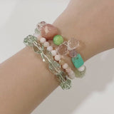 Pink Opal, Prehnite, and Clear Quartz Mixed Gemstones