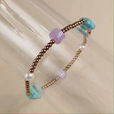 Turquoise, Kunzite, and Freshwater Pearl