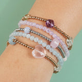 Rose Quartz, Aquamarine, and Rainbow Moonstone - Gaea