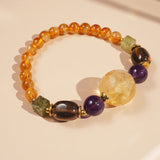 Citrine, Amethyst, Smoky Quartz, and African Green Garnet - GAEA