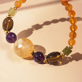 Citrine, Amethyst, Smoky Quartz, and African Green Garnet - GAEA