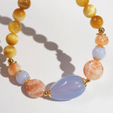 Blue Chalcedony, Tiger Eye, and Sunstone - GAEA
