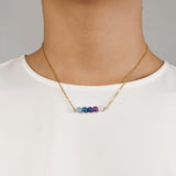 Kunzite, Amethyst, Lapis Lazuli, Madagascar Apatite, and Aquamarine 6mm Bar - Gaea | Crystal Jewelry & Gemstones (Manila, Philippines)