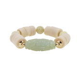 Carved Chinese Jade with Ivory Coral and Hematite - Gaea | Crystal Jewelry & Gemstones (Manila, Philippines)