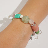 Pink Opal, Prehnite, and Clear Quartz Mixed Gemstones - Gaea
