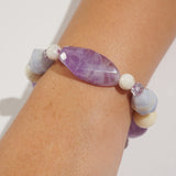 Amethyst, Blue Lace Chalcedony, and White Agate Mixed Gemstones - Gaea