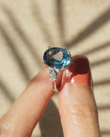 Gem-Grade London Blue Topaz Oval with Diamonds - Gaea