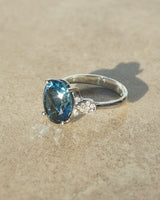 Gem-Grade London Blue Topaz Oval with Diamonds - Gaea