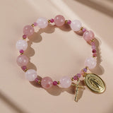 Madagascar Rose Quartz, Morganite, and Ruby Rosary Bracelet 10mm - Gaea | Crystal Jewelry & Gemstones (Manila, Philippines)