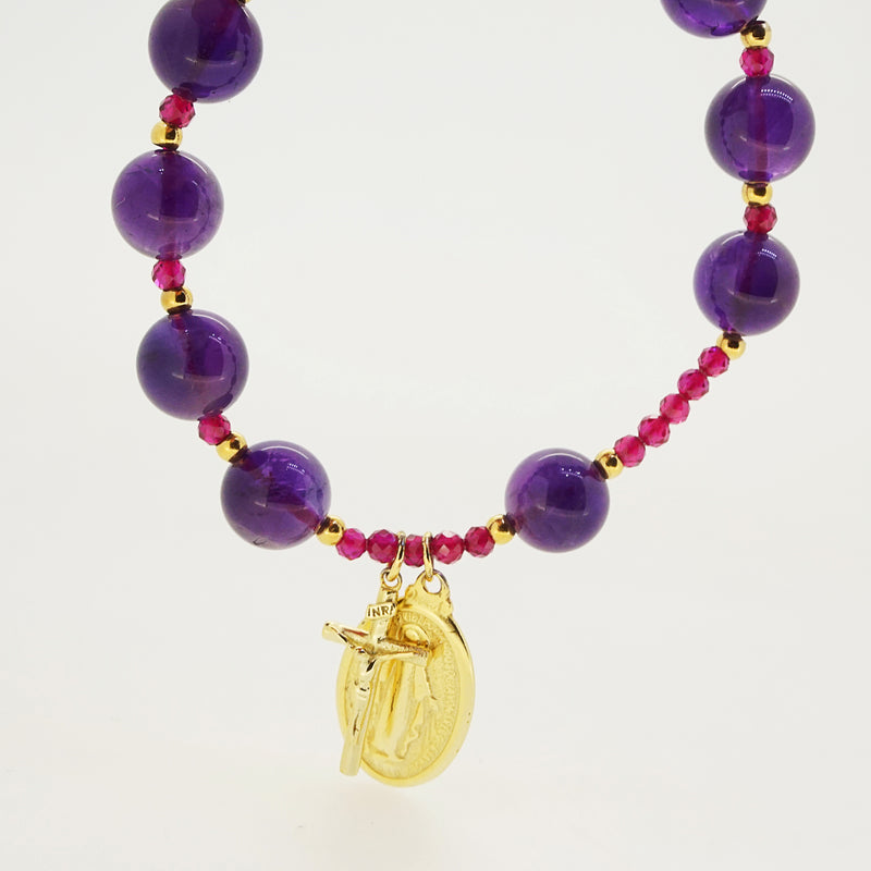 Amethyst and Gem-Grade Ruby Rosary Bracelet 10mm - Gaea | Crystal Jewelry & Gemstones (Manila, Philippines)