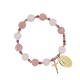 Madagascar Rose Quartz, Morganite, and Ruby Rosary Bracelet 10mm - Gaea | Crystal Jewelry & Gemstones (Manila, Philippines)