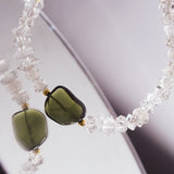 Polished Moldavite with Herkimer Diamond - Gaea | Crystal Jewelry & Gemstones (Manila, Philippines)