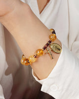 Citrine and Rhodolite Garnet Rosary Bracelet 10mm - Gaea | Crystal Jewelry & Gemstones (Manila, Philippines)