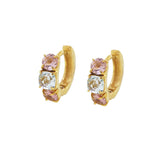 Blue Topaz and Pink Tourmaline Mini Hoop - Gaea | Crystal Jewelry & Gemstones (Manila, Philippines)