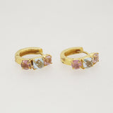 Blue Topaz and Pink Tourmaline Mini Hoop - Gaea | Crystal Jewelry & Gemstones (Manila, Philippines)