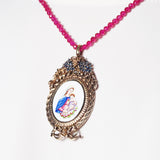 Madonna and Child Enamel with A-Grade Blue Sapphire on Rhodium Medallion - Gaea | Crystal Jewelry & Gemstones (Manila, Philippines)