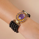 Black Spinel Multistrand with Amethyst Clasp - Gaea | Crystal Jewelry & Gemstones (Manila, Philippines)