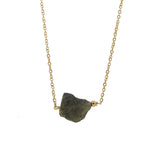Raw Moldavite in Stainless Steel Chain - Gaea