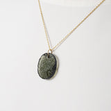 Rough and Polished Moldavite Cabochon in 14K Gold (J) - Gaea