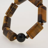 Geometric Tiger Eye with Black Onyx 12mm - Gaea
