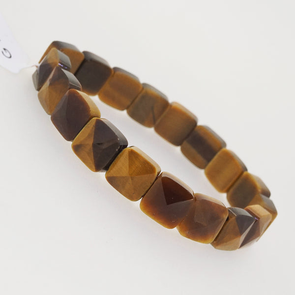 Tiger Eye Faceted Square Bangle - Gaea