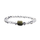 Polished Moldavite with A-Grade Herkimer Diamond 6mm - Gaea