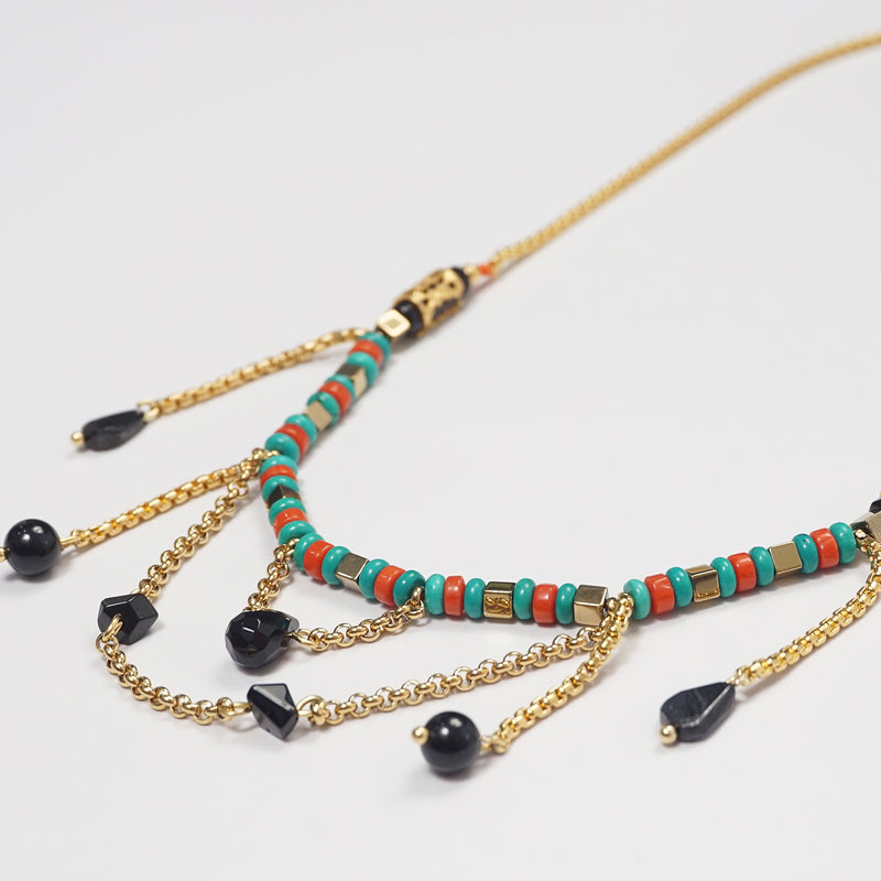 Turquoise, Coral, Black Onyx, and Gold-Plated Hematite - Gaea | Crystal Jewelry & Gemstones (Manila, Philippines)