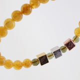 Danburite 6mm with Moldavite 4mm and Meteorite Cubes - Gaea | Crystal Jewelry & Gemstones (Manila, Philippines)