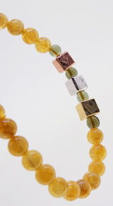 Danburite 6mm with Moldavite 4mm and Meteorite Cubes - Gaea | Crystal Jewelry & Gemstones (Manila, Philippines)