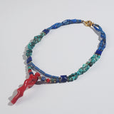 Lapis Lazuli, Turquoise, Coral, Gold-Plated Hematite - Gaea