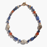 Ivory Opal, Sodalite, Dumortierite, Carnelian, and Gold-Plated Hematite - Gaea