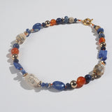 Ivory Opal, Sodalite, Dumortierite, Carnelian, and Gold-Plated Hematite - Gaea