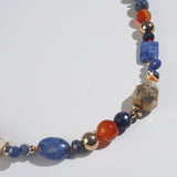 Ivory Opal, Sodalite, Dumortierite, Carnelian, and Gold-Plated Hematite - Gaea