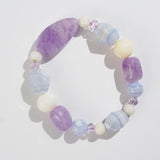 Amethyst, Blue Lace Chalcedony, and White Agate Mixed Gemstones - Gaea