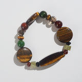 Tiger Eye, Hessonite Garnet, and Smoky Quartz Mixed Gemstones - Gaea