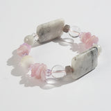 Kunzite, White Pyrite, and Clear Quartz Mixed Gemstones - Gaea