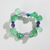 Green Fluorite, Amethyst, and Madagascar Apatite Mixed Gemstones - Gaea
