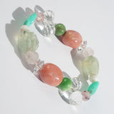 Pink Opal, Prehnite, and Clear Quartz Mixed Gemstones - Gaea
