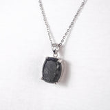 A-Grade Black Tourmalinated Quartz Oval (M) - GAEA