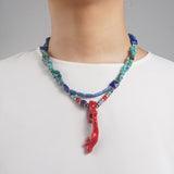 Lapis Lazuli, Turquoise, Coral, Gold-Plated Hematite - Gaea
