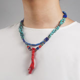 Lapis Lazuli, Turquoise, Coral, Gold-Plated Hematite - Gaea