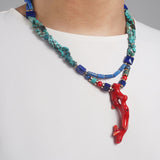 Lapis Lazuli, Turquoise, Coral, Gold-Plated Hematite - Gaea