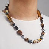 Tiger Eye, Hypersthene, Gold-Plated Hematite - Gaea