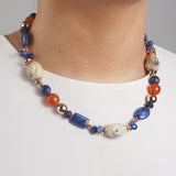 Ivory Opal, Sodalite, Dumortierite, Carnelian, and Gold-Plated Hematite - Gaea