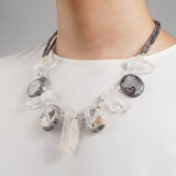 Clear Quartz, Agate Geode, Silver Hematite - Gaea