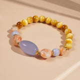 Blue Chalcedony, Tiger Eye, and Sunstone - GAEA