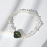 Polished Moldavite with Herkimer Diamond - Gaea | Crystal Jewelry & Gemstones (Manila, Philippines)